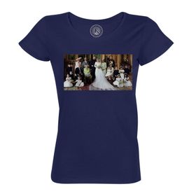 Fabulous Kraliçe Elizabeth II Düğün Megan Harry Queen of England Bisiklet Yaka Mavi Kadın T-shirt
