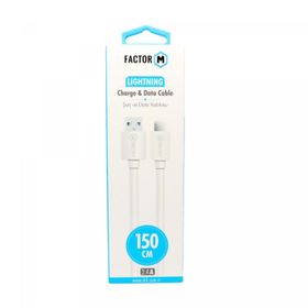 Factor-M 2.4a 1.5 m Beyaz Data ve Şarj Kablo