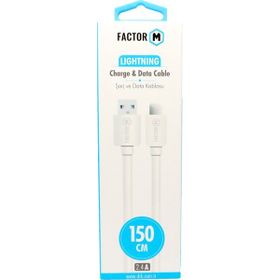 Factor-M 2.4a 1.5 m Beyaz Data ve Şarj Kablo