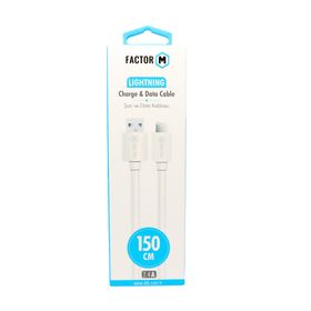 Factor-M FM-2415L 2.4A 1.5 m Lightning Beyaz Data Kablo