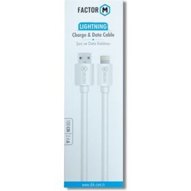 Factor-M FM-2415L 2.4A 1.5 m Lightning Beyaz Data Kablo