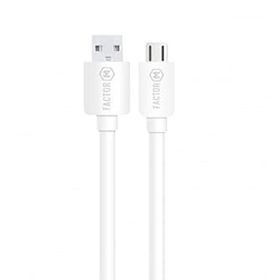 Factor-M Micro 2.4A 1 mt Beyaz Data ve Şarj Kablo