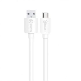 Factor-M Micro 2.4A 1 mt Beyaz Data ve Şarj Kablo