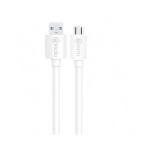 Factor-M Micro 2.4A 1 mt Beyaz Data ve Şarj Kablo