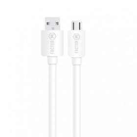 Factor-M Micro 2.4A 1 mt Beyaz Data ve Şarj Kablo