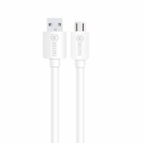 Factor-M Micro 2.4A 1 mt Beyaz Data ve Şarj Kablo