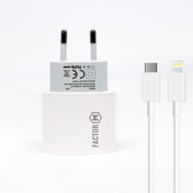 Factor-M Pd20w Quick Charger 20w Type C To Lightning 2 m Beyaz Kablolu Şarj Set