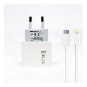 Factor-M Pd20w Quick Charger 20w Type C To Lightning 2 m Beyaz Kablolu Şarj Set