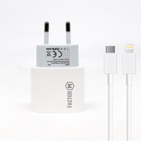 Factor-M Pd20w Quick Charger 20w Type C To Lightning 2 m Beyaz Kablolu Şarj Set