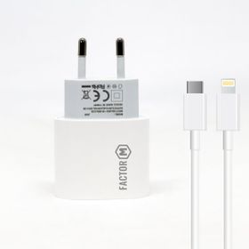 Factor-M Pd20w Quick Charger 20w Type C To Lightning 2 m Beyaz Kablolu Şarj Set