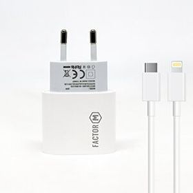 Factor-M Pd20w Quick Charger 20w Type C To Lightning 2 m Beyaz Kablolu Şarj Set