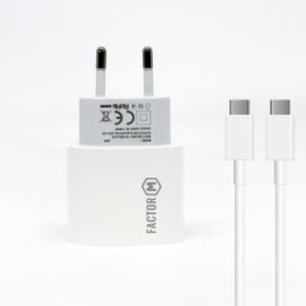 Factor-M Pd20w Quick Charger 20w­ Type-C To Type-C 1 m Beyaz Kablolu Şarj Set