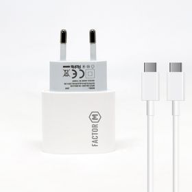 Factor-M Pd20w Quick Charger 20w­ Type-C To Type-C 1 m Beyaz Kablolu Şarj Set