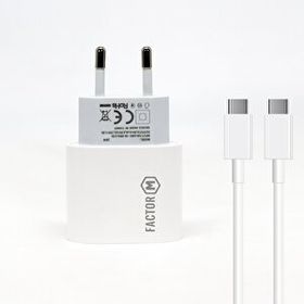 Factor-M Pd20w Quick Charger 20w­ Type-C To Type-C 1 m Beyaz Kablolu Şarj Set