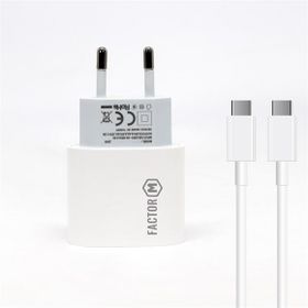 Factor-M Pd20w Quick Charger 20w­ Type-C To Type-C 3 m Beyaz Kablolu Şarj Set