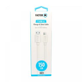 Factor-M Type- C 2.4a 1.5 m Beyaz Data Şarj Kablo