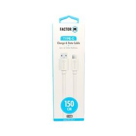 Factor-M Type- C 2.4a 1.5 m Beyaz Data Şarj Kablo