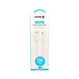 Factor-M Type- C 2.4a 1.5 m Beyaz Data Şarj Kablo
