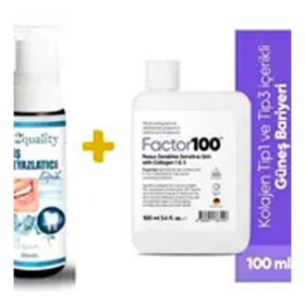 Factor100 100 ml Ultra Nemlendirici Spf50+ Leke Karşıtı Yüksek Korumalı +E2'quality Diş Beyazlatıcı Köpük