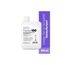 Factor100 Leke Karşıtı-Nemlendirici Hassas Ciltler 50+ 100 ml Renksiz Güneş Koruyucu Krem