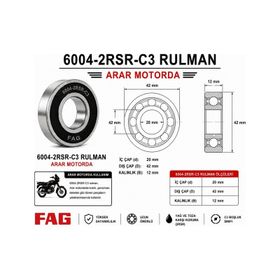 Fag 6004.2RSR.C3 Sabit Bilyalı Rulman