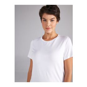 Faik Sönmez 00002 Beyaz Yuvarlak Yaka Kısa Kol Kadın T-shirt