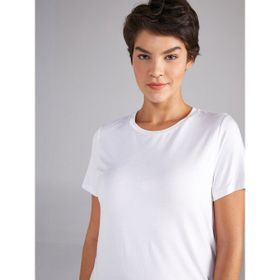 Faik Sönmez 00002 Beyaz Yuvarlak Yaka Kısa Kol Kadın T-shirt