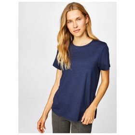 Faik Sönmez 00002 Siyah Yuvarlak Yaka Kısa Kol Kadın T-shirt