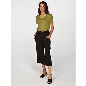 Faik Sönmez 00080 Siyah Wide Leg Viskon Kadın Capri