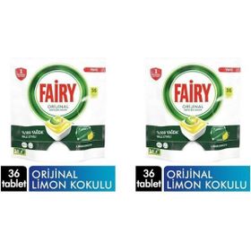 Fairy 36 Adet Hepsi Bir Arada Limon Bulaşık Makinesi Deterjanı