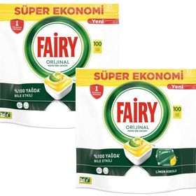 Fairy Hepsi Bir Arada Limon 100 Adet Bulaşık Makinesi Kapsülü