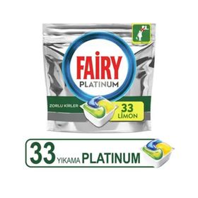 Fairy Platinum 33 Yıkama Kapsülü Limon Kokulu Bulaşık Makinesi Deterjanı