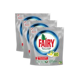 Fairy Platinum 60 Yıkama Bulaşık Makinesi Deterjanı Kapsülü Limon Kokulu, 60 tablet