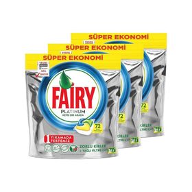 Fairy Platinum Limon Kokulu 72'li Bulaşık Makinesi Deterjanı Kapsülü