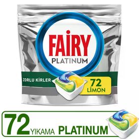 Fairy Platinum Limon Kokulu 72'li Bulaşık Makinesi Deterjanı Kapsülü