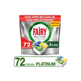 Fairy Platinum Limon Kokulu 72'li Bulaşık Makinesi Deterjanı Kapsülü