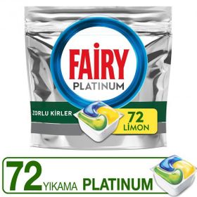 Fairy Platinum Limon Kokulu 72'li Bulaşık Makinesi Deterjanı Kapsülü