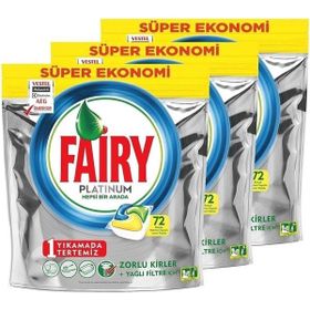 Fairy Platinum Limon Kokulu 72'li Bulaşık Makinesi Deterjanı Kapsülü