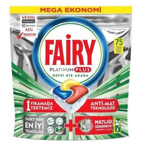 Fairy Platinum Plus Hepsi Bir Arada 75 Adet Bulaşık Makinesi Tableti