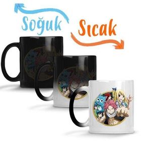 Fairy Tail Anime Erza Scarlet Happy Lisanna Straus Sihirli Porselen Kupa
