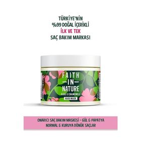 Faith In Nature Gül ve Papatyalı Normal Kuru Saçlar İçin 300 ml Saç Bakım Maskesi