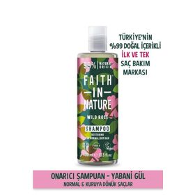 Faith In Nature Yabani Gül Normal Kuruya Dönük Saçlar İçin %99 Doğal Onarıcı Şampuan
