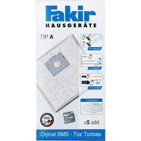 Fakir Tipa Elektrikli Süpürge 5 Adet Toz Torbası
