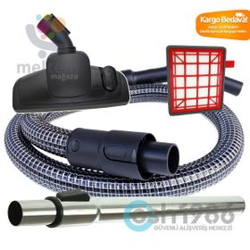 Fakir Veyron Turbo Elektrikli Süpürge Çelik Telli Hortumu Emici Başlık Teleskopik Boru Hepa Filtre