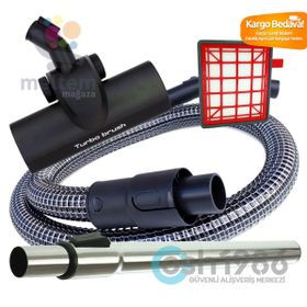 Fakir Veyron Turbo XL Süpürge Çelik Telli Hortumu Turbo Brush Emici Başlık Teleskopik Boru Filtre