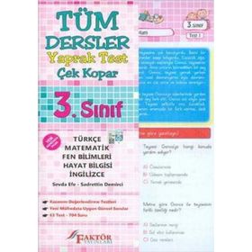 Faktör Yayınları 3. Sınıf Tüm Dersler Çek Kopar Yaprak Test