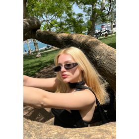 Falan Eyewear Dımpıl Şeffaf Siyah Kadın Rave Güneş Gözlüğü