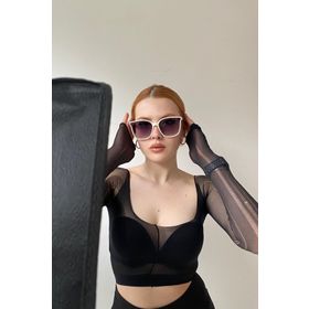 Falan Eyewear Jasmin Krem Kadın Cat-Eye Güneş Gözlüğü