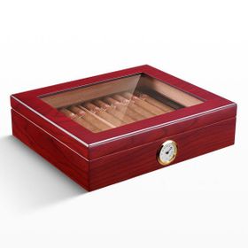 Falconetti RC06KR Kırmızı Camlı Humidor Puro Kutusu