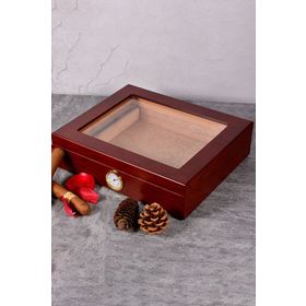 Falconetti RC06KR Kırmızı Camlı Humidor Puro Kutusu